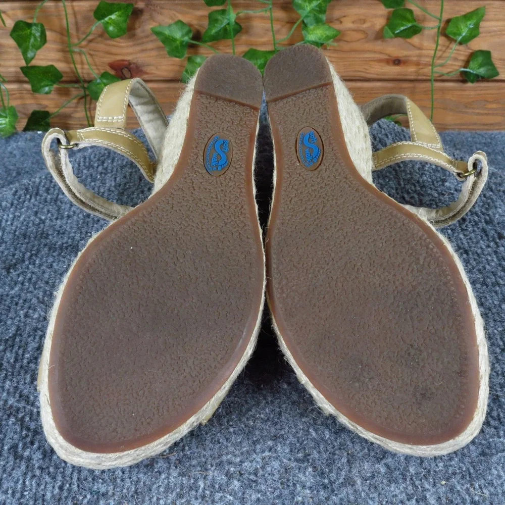 SoftWalk San Marino Womens Wedge Sandals 7.5 Wide Comfort Nude Patent‎ Leather